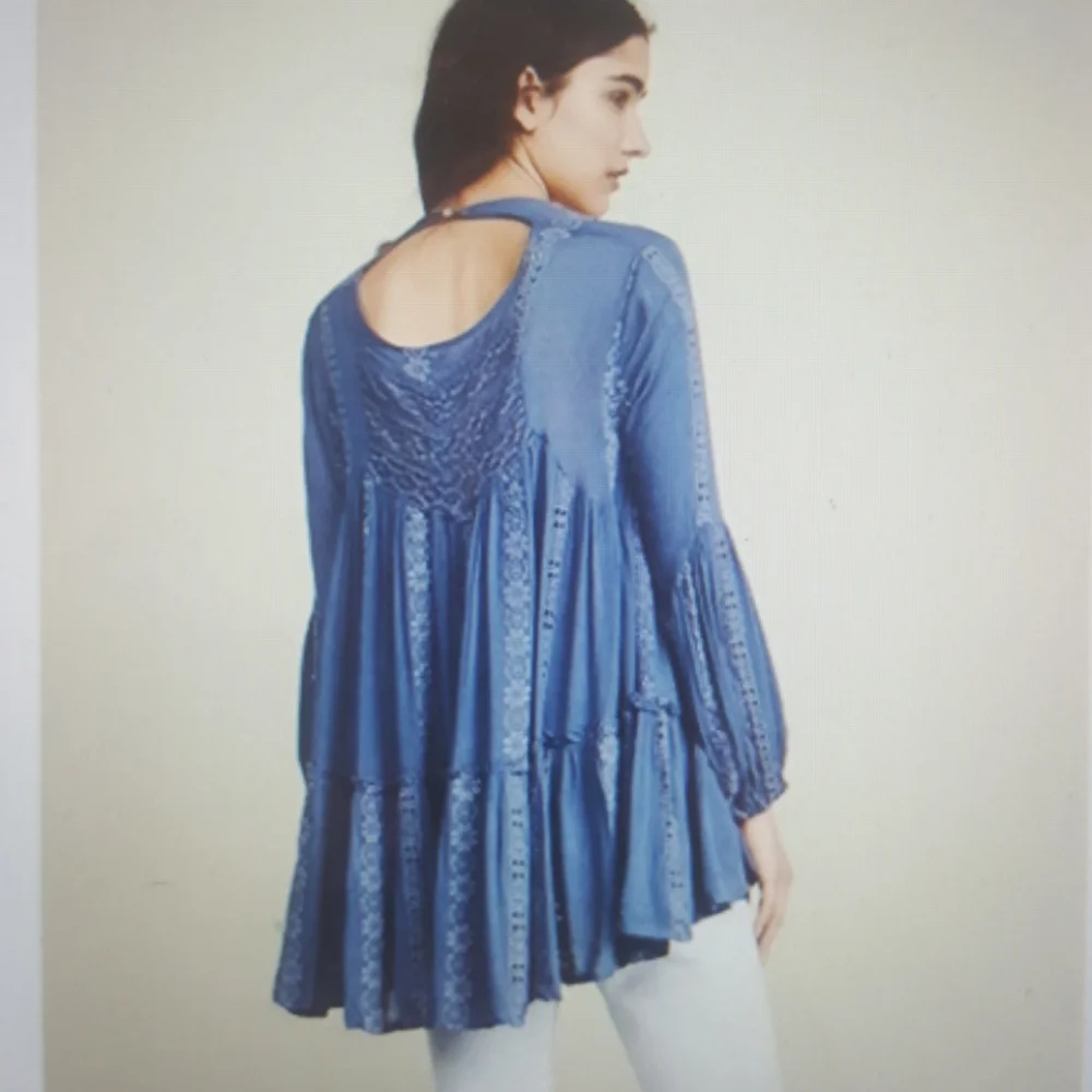 Free People NWOT Kiss Kiss Tunic Top  Sz Small - Picture 7 of 14